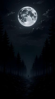 Moonlit Forest Path