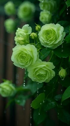 Rain-Kissed Emerald Blooms